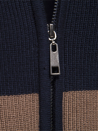 メンズ 衣類 メンズ カーディガン メンズ セーター メンズ カーディガン カジュアル カラーブロック 長袖 ユニーク オレンジ ダークネイビー