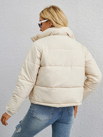 中綿入りジャケット スタンドカラー カジュアル 冬 アウター レディース