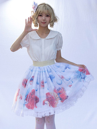 スイートロリータSKイメージ通りの花柄フリルロリータスカート