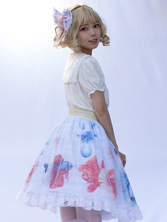 スイートロリータSKイメージ通りの花柄フリルロリータスカート