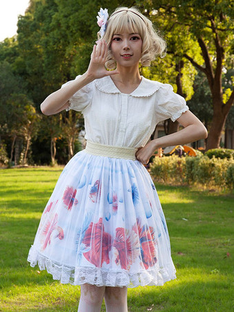 スイートロリータSKイメージ通りの花柄フリルロリータスカート
