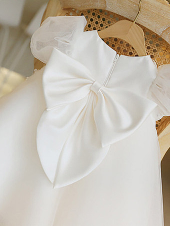 ウェディングパーティードレス ウェディング 美しいウェディングフラワーガールドレス フラワーガールドレス フォーマルパーティードレス 半袖 レース アイボリー