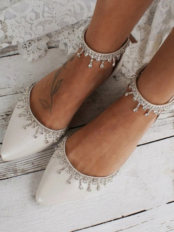 ブライダルシューズ ブライダルフラット PUレザー ポインテッドトゥ