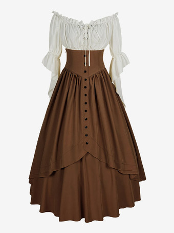 ゴスロリSKドレス フリル ロリータスカート コーヒーブラウン
