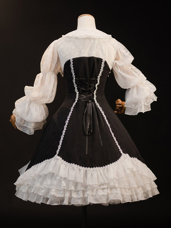 ゴスロリ ドレス フリル ブラック ブラック