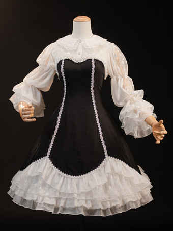 ゴスロリ ドレス フリル ブラック ブラック