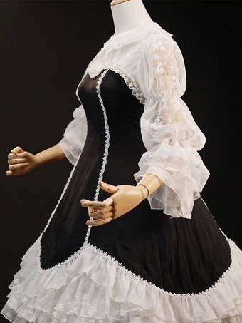 ゴスロリ ドレス フリル ブラック ブラック