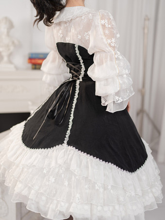 ゴスロリ ドレス フリル ブラック ブラック