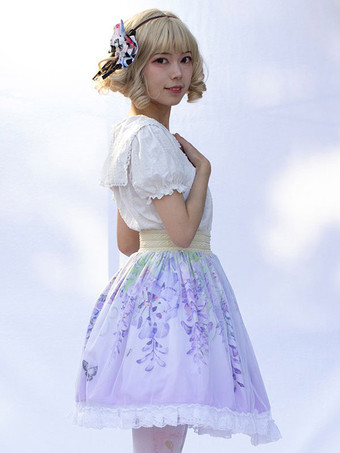 スイートロリータSKイメージ通りの花柄フリルロリータスカート