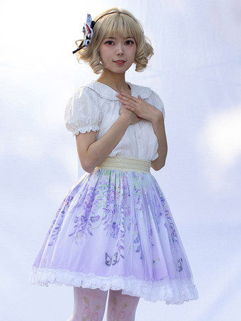 スイートロリータSKイメージ通りの花柄フリルロリータスカート