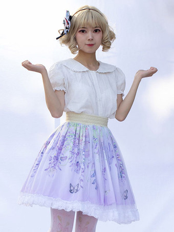 スイートロリータSKイメージ通りの花柄フリルロリータスカート