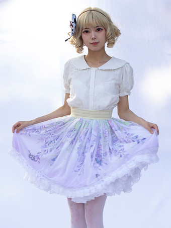 スイートロリータSKイメージ通りの花柄フリルロリータスカート