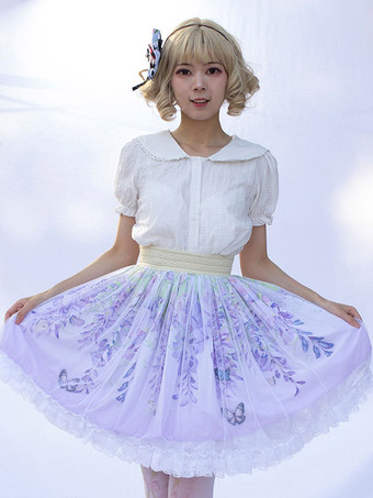 スイートロリータSKイメージ通りの花柄フリルロリータスカート