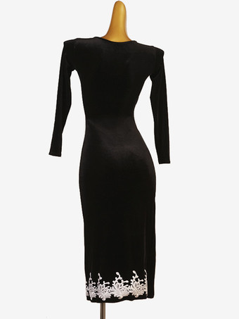 ラテンダンス衣装黒の女性のライクラスパンデックスドレスラテンダンサーダンス衣装