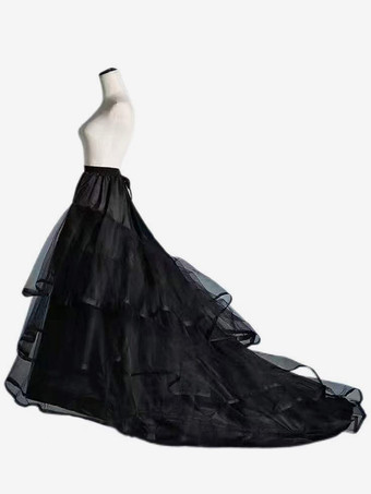 ブラック クラシックロリータペチコートポリエステルティアードゴシックロリータペチコート女性の白ロリータアンダースカート