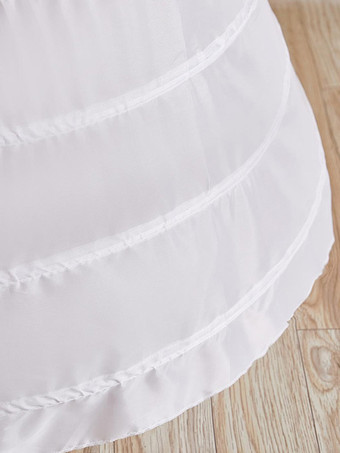 ROCOCO スタイル ロリータ ペチコート ポリエステル ティアード ホワイト ロリータ スカート