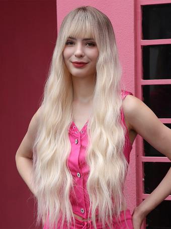 Parrucca Barbie per donna Parrucche sintetiche lunghe a strati femminili in  rayon riccio - Milanoo.com