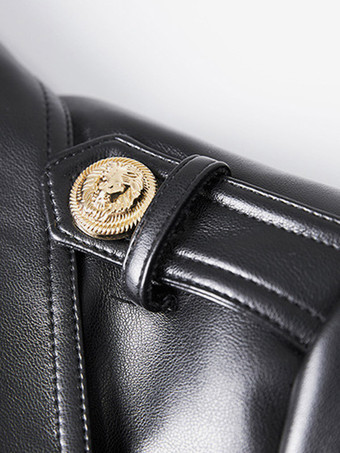 トレンチコート ノッチドラペル ダブルブレスト ベルト付き PUレザー アウターウェア