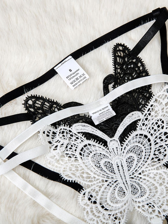 ランジェリー パンティー ホワイト ポリエステル リボン 日常 カジュアル クロッチレス セクシー 成人用