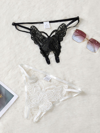 ランジェリー パンティー ホワイト ポリエステル リボン 日常 カジュアル クロッチレス セクシー 成人用