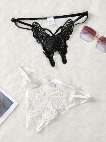 ランジェリー パンティー ホワイト ポリエステル リボン 日常 カジュアル クロッチレス セクシー 成人用