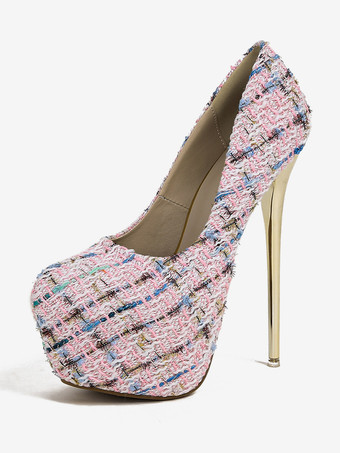 Light PinkWomen's Sexy High Heels Stiletto Heel Polyester Pumps In