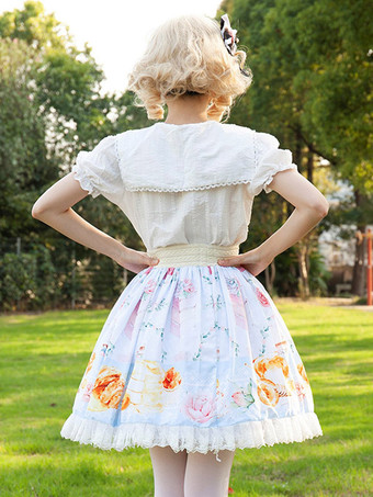 スイートロリータSKイメージ通りの花柄フリルロリータスカート