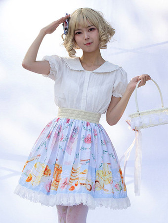 スイートロリータSKイメージ通りの花柄フリルロリータスカート