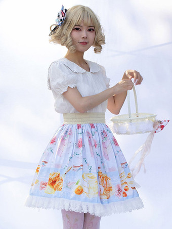 スイートロリータSKイメージ通りの花柄フリルロリータスカート