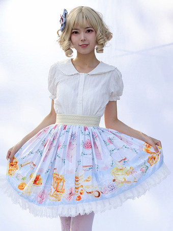 スイートロリータSKイメージ通りの花柄フリルロリータスカート