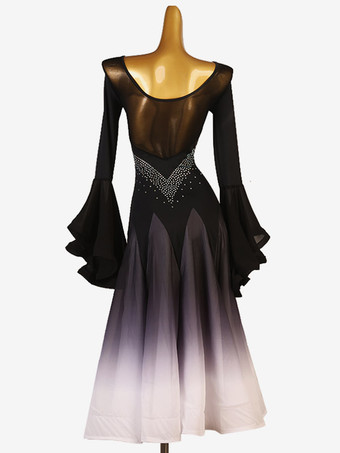 社交ダンス衣装 ブラック レディース ライクラスパンデックス ドレス ダンスウェア
