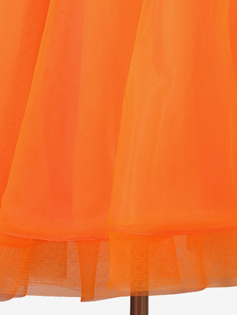 社交ダンス衣装オレンジ女性のライクラスパンデックスドレスダンスウェア