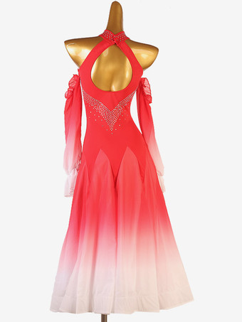 社交ダンス衣装 パープル レディース ライクラスパンデックス ドレス ダンスウェア