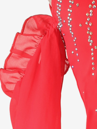 社交ダンス衣装 パープル レディース ライクラスパンデックス ドレス ダンスウェア