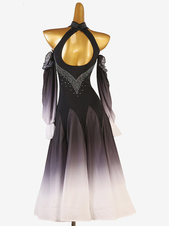 社交ダンス衣装 パープル レディース ライクラスパンデックス ドレス ダンスウェア