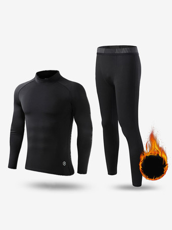 ブラック メンズ アクティブウェア 2 ピース 長袖 ハイカラー グレー