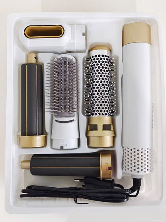 ホワイト 5 で 1 プロのヘアドライヤーブラシカーリングセットマイナスイオンヘアカーラーすべてのヘアスタイルスタイリングツール家庭用ヘアドライヤー