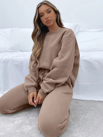 パンツセット カーキ カジュアル デイリー カジュアル ポリエステル