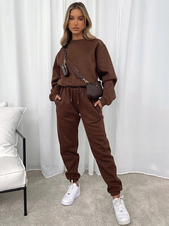 ブラウン パンツセット カーキ カジュアル デイリー カジュアル ポリエステル