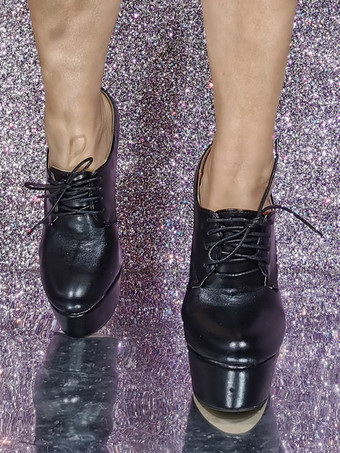 レディース PU レザー ラウンドトゥ スティレットヒール アンクルブーツ