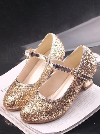 Gold flower 2025 girl shoes