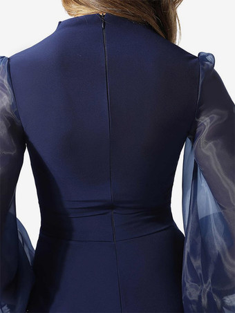 ブライダルマザードレス Vネック 長袖 マーメイド トレイン付き 結婚式のゲストドレス