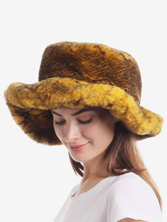 フェイクファーフィッシャーマンハット女性用デイリーカジュアルウィンターハット