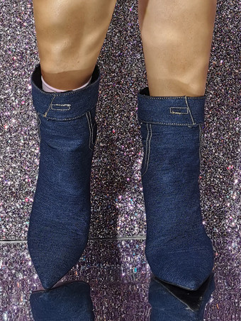 レディース ポインテッドトゥ スティレットヒール ブーティ