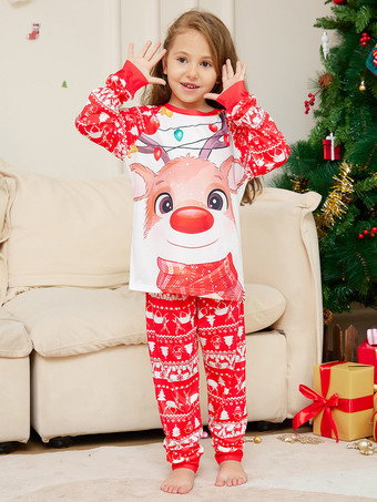 マッチングファミリークリスマスパジャマ 子供用 大人用 クリスマスパターン ホームウェア