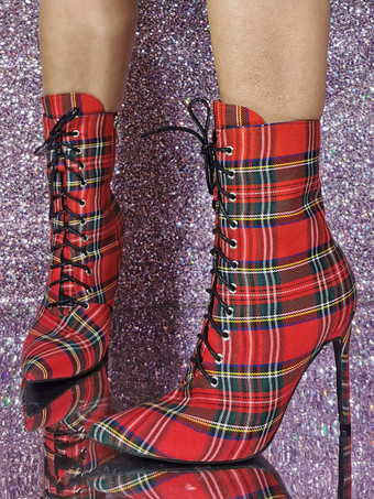 レディース ポインテッドトゥ スティレットヒール ブーティ