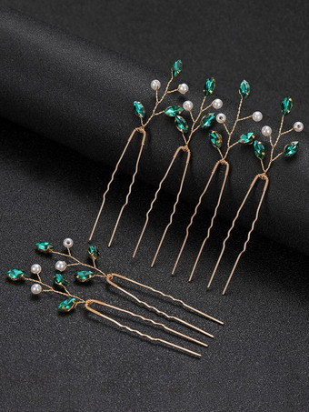 グリーン ヘッドピース ウェディング ブライダル ヘアアクセサリー