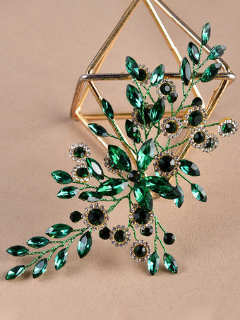 グリーン ウェディング ヘッドピース ブライダル ヘア アクセサリー