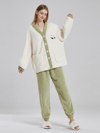 Ensemble De Maison Pyjama Manches Longues Pantalon Flanelle