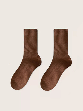 ディープブラウン女性の靴下ワームソックス